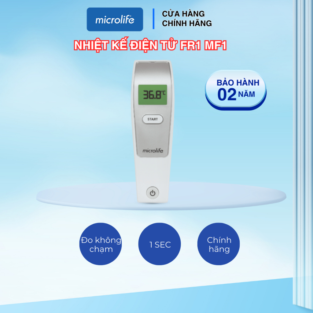 Nhiệt kế điện tử hồng ngoại đo trán Microlife FR1MF1 thích hợp đo thân nhiệt trẻ em và người lớn