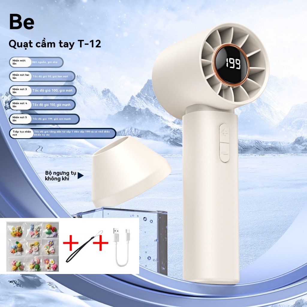 4000mah Quạt Cầm Tay Mini DELADEP Làm Mát Nhanh Với 200 Mức Gió, Sạc Nhanh