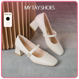  Giày Marry Jane nữ  phong cách Anh quốc giày búp bê nữ gót 5p có size 34 và size 40 