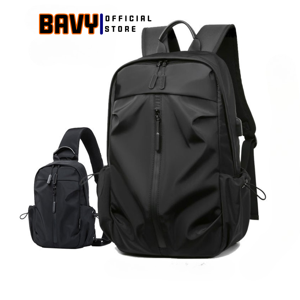 Balo nam học sinh đi học đi làm và túi đeo chéo nam BAVY FASHION đựng laptop 15.6 inch, balo đựngquầ