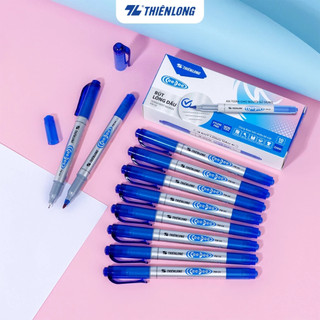  Hộp 10 Bút lông dầu 2 đầu Thiên Long PM-04 bám dính tốt - Bút dạ viết bảng không xoá được 