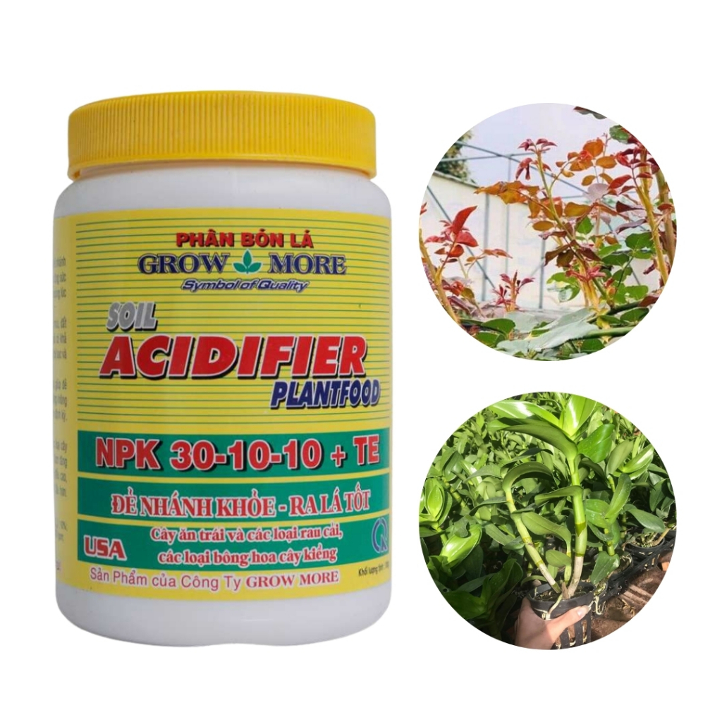 Phân bón lá GROWMORE Acidifier NPK 30-10-10 100 Gram