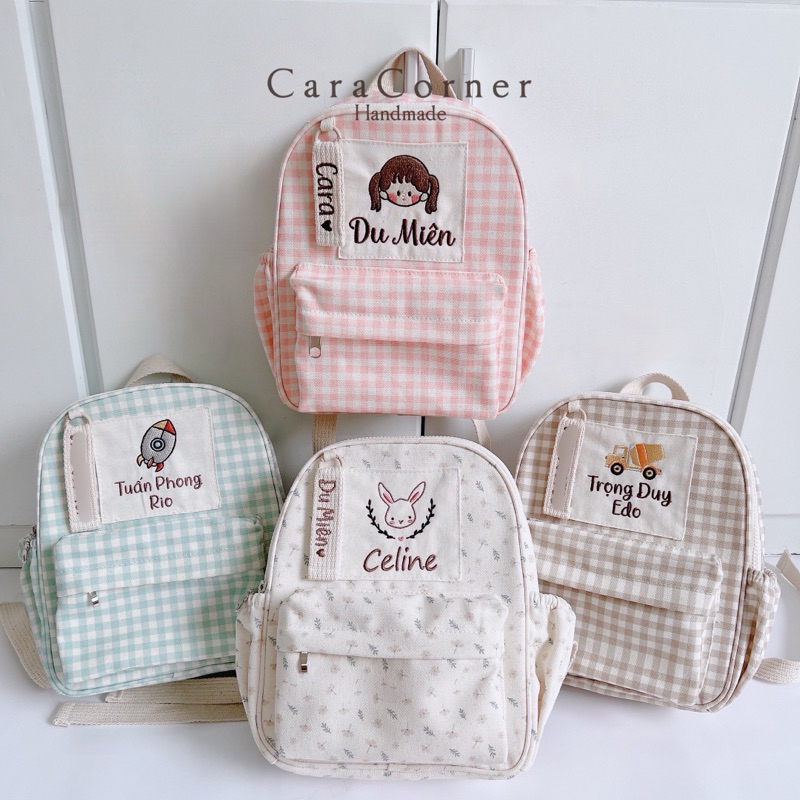   CARA CORNER  BALO ĐI HỌC THÊU TÊN THEO YÊU CẦU 