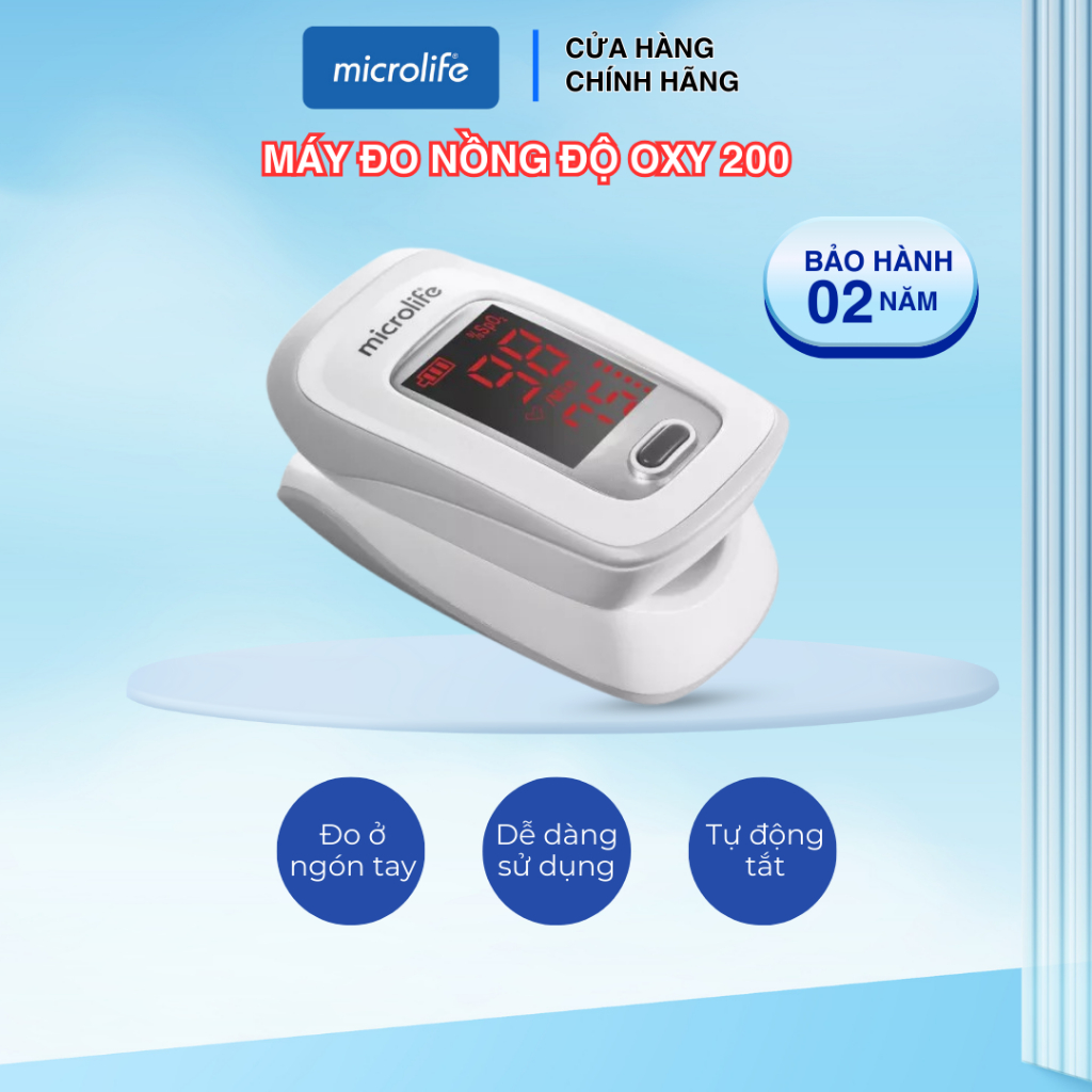 Máy đo nồng độ Oxy trong máu Microlife OXY 200 để đo nồng độ oxy trong máu và nhịp tim