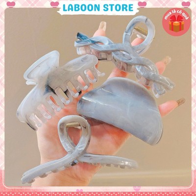 Kẹp tóc càng cua vân đá LABOON phụ kiện tóc chất liệu acrylic vân đá phong cách thanh lịch hiện đại
