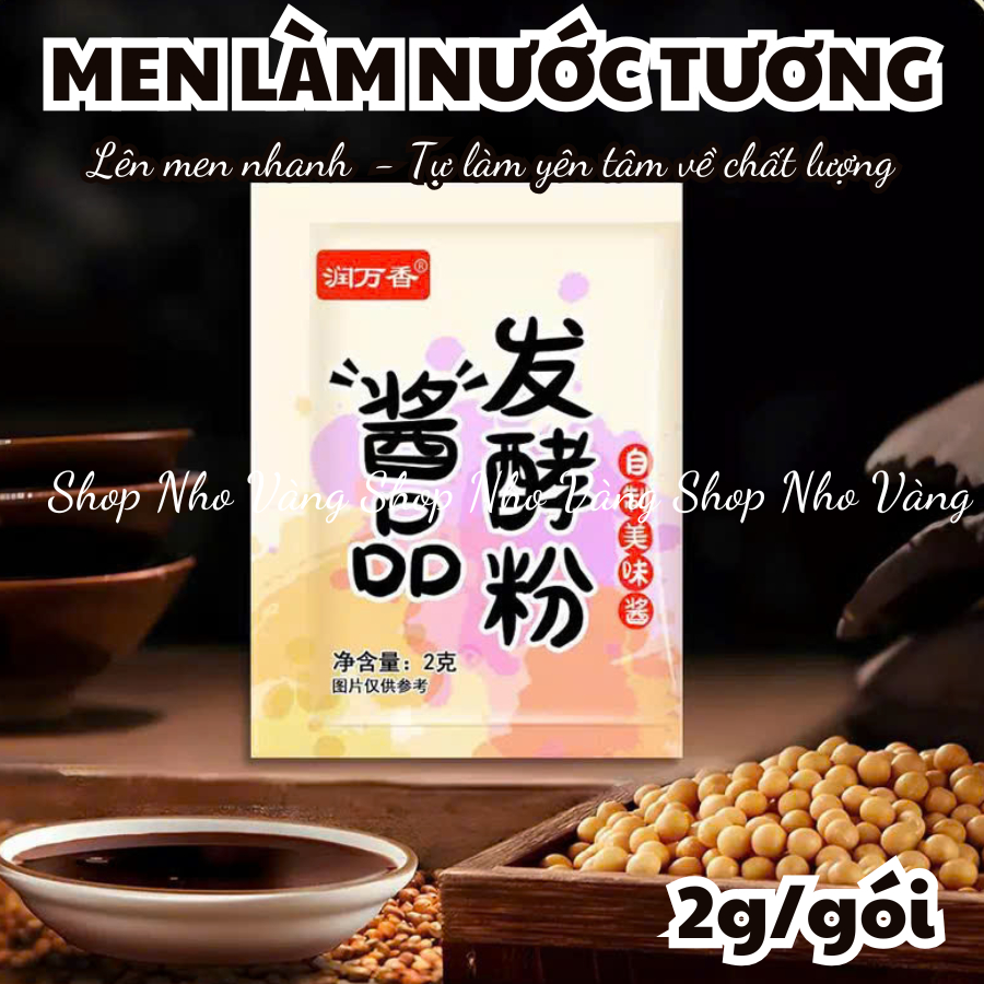 [10 gói]men làm nước tương đậu nành 2g run wan xiang