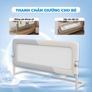  Thanh chắn giường cho bé không cần khoan vít khung kim loại chắc chắn - Hàng rào lan can 1 thanh 