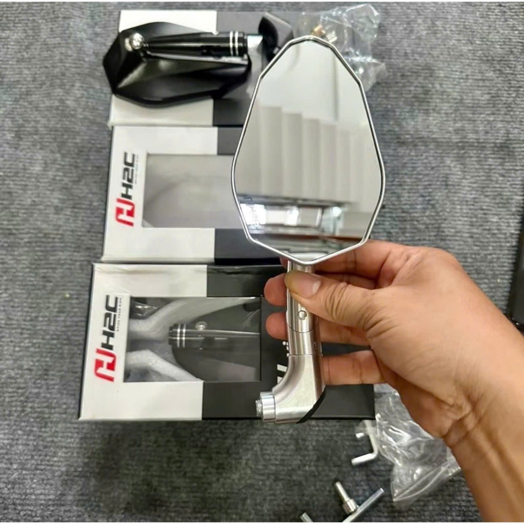 Gương H2C v1 v2 v5 cao cấp hàng loại 1 nhôm CNC gắn thông dụng các dòng xe wave vision sh ab future.