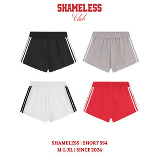 Shameless Club | Quần Short Gió Nhăn 2 Lớp Dày Dặn Họa Tiết Ba Sọc Thời Trang Nữ QS.004