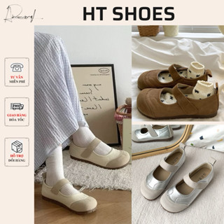 Giày sandal đế lười quai dán chống trơn trượt hot 2025 giày jeep mũi tròn mary jane C01