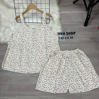 Bộ mặc nhà 2 tầng, vải lụa hàn châu phom 62kg