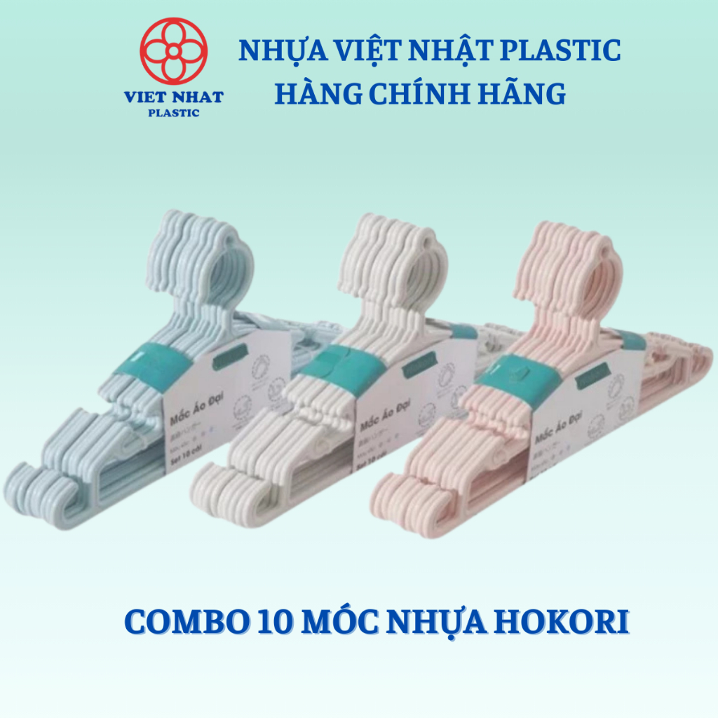 Combo 10 mắc quần áo nhựa 2830 Hokori - Việt Nhật Plastic Official