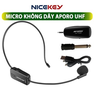 Mic Không Dây UHF APORO, Kết Nối Đa Năng Với Loa Trợ Giảng, Loa Kéo, Âm Ly
