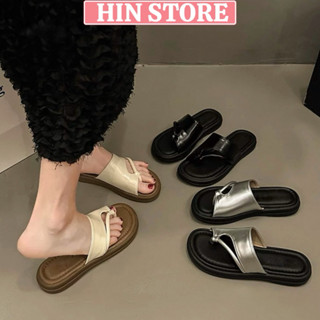 Dép nữ quai ngang đế bệt xỏ ngón da mềm đi biển, dép điệu nữ sang chảnh mùa hè hot nhất hiện nay MS35