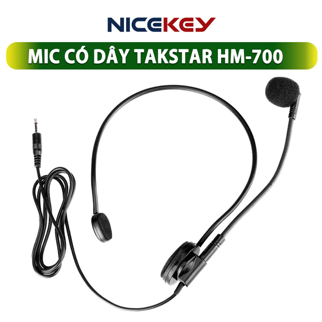 [CHINH HÃNG] Micro Đeo Tai TAKSTAR HM-700, Mic Trợ Giảng Có Dây Chuyên Nghiệp Kết Nối Với Mọi Loại Loa