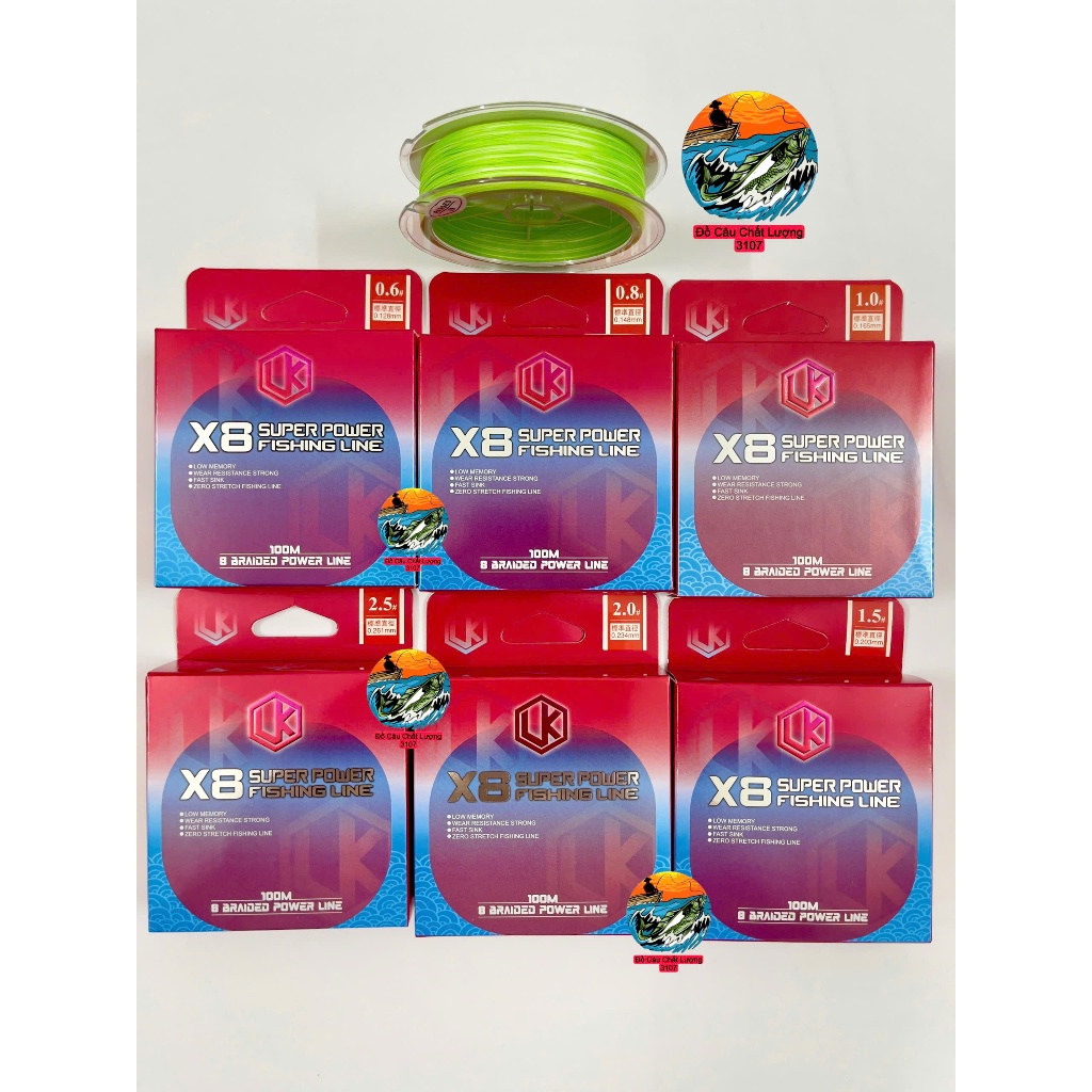 Dù câu cá chuyên câu lure PE x8 LK Hòa - Dài 100m