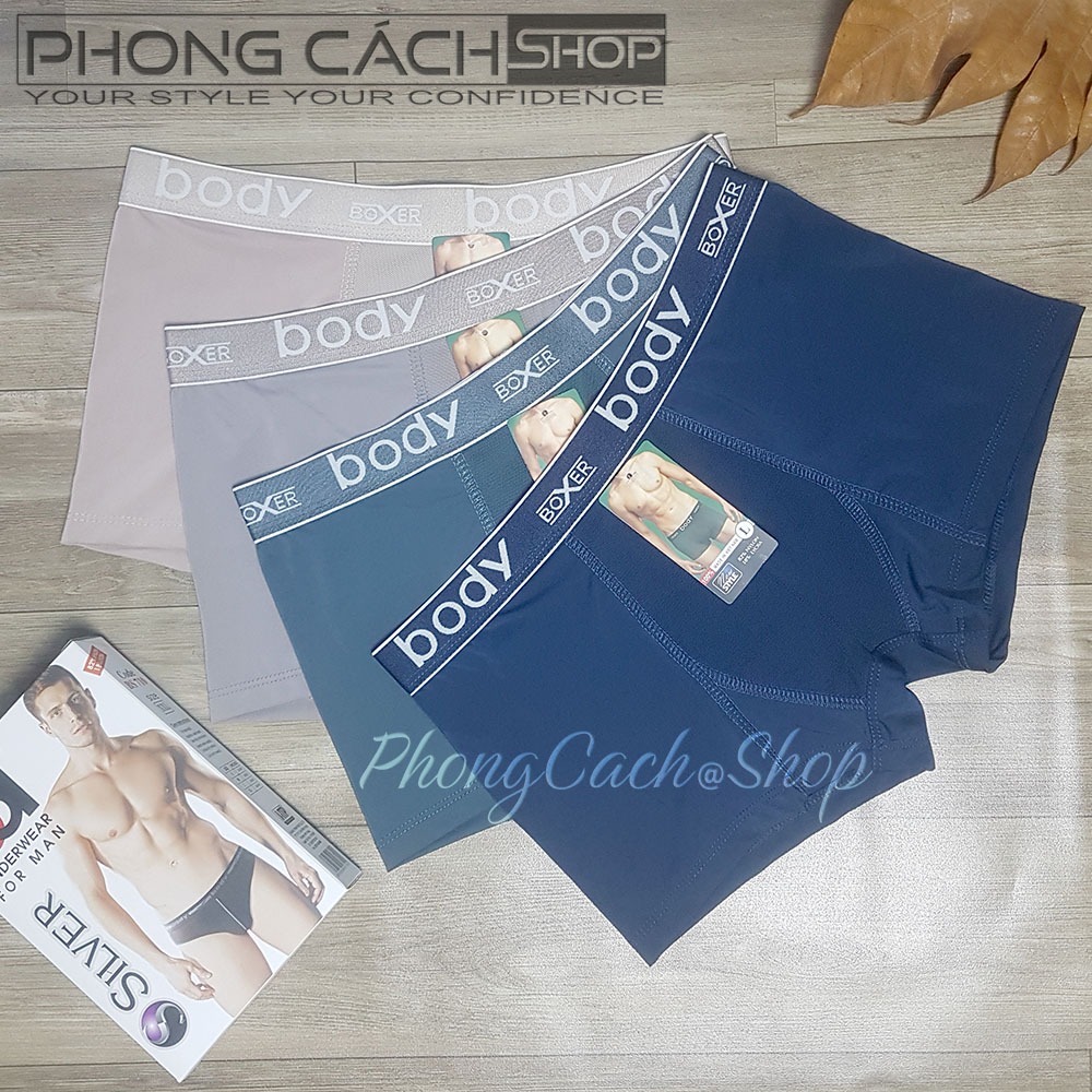 Body silver - Quần boxer nam vải thun lạnh pha lụa siêu mát - Sịp đùi BODY Silver 802
