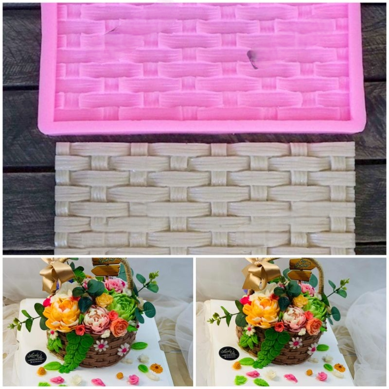 Khuôn silicon ốp giỏ tre đan Thái khuôn rau câu khuôn đất nặn