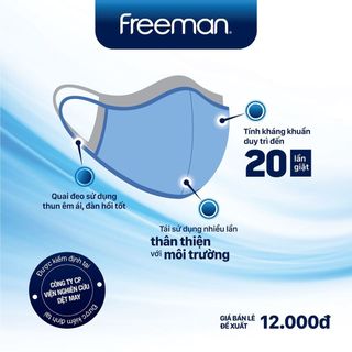 (MỘT MÀU XANH) [Combo 10] Khẩu trang kháng khuẩn Freeman