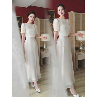  Set đầm dự tiệc hàng thiết kế tơ 3 lớp dễ thương sang trọng SURI SET 