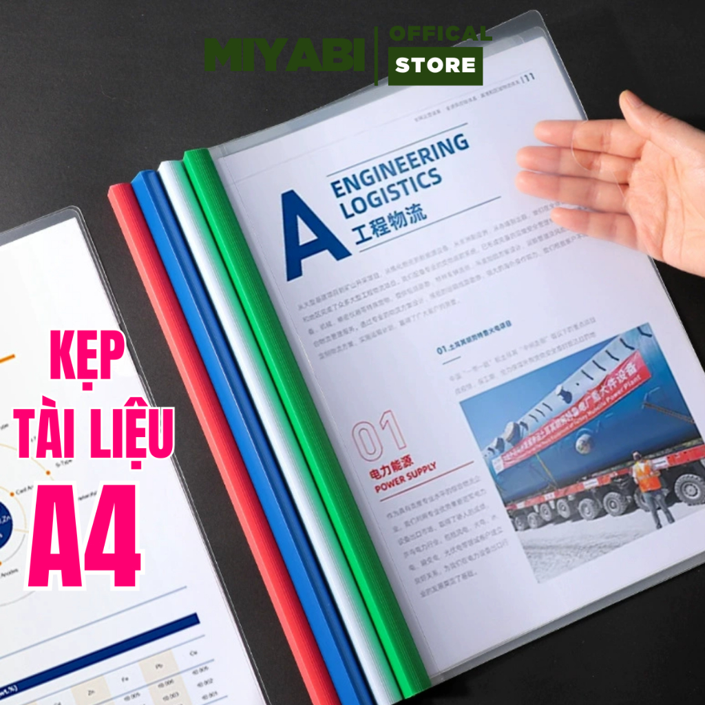 Kẹp tài liệu a4 văn phòng phẩm kẹp giấy a4 tiện lợi , file đựng tài liệu - MIYABI STORE