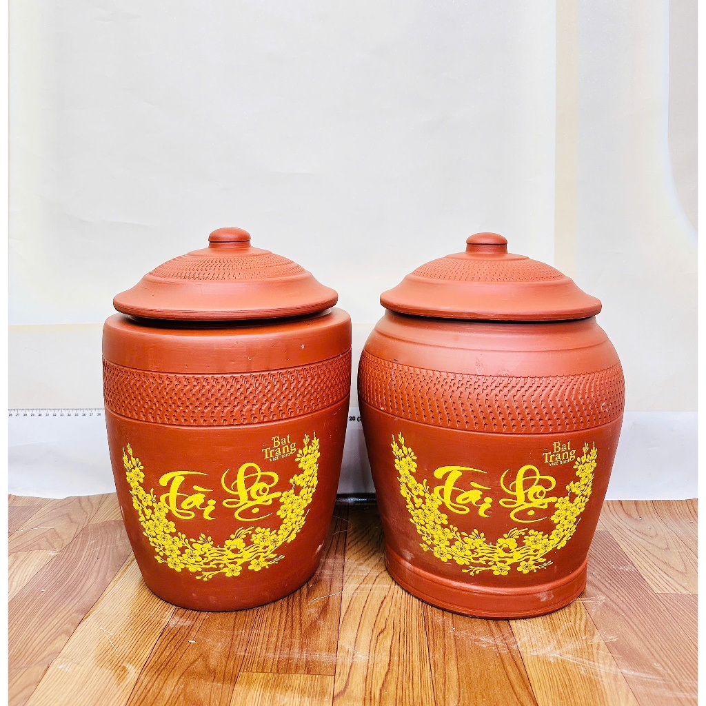 Hũ Gạo Tài Lộc - Chĩnh Đựng Gạo Dáng Đứng Hút Ẩm Tốt, Hàng Gốm Sứ Thủ Công Mỹ Nghệ Bát Tràng