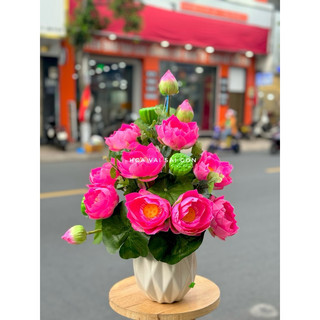 Bình hoa sen giả cắm sẵn