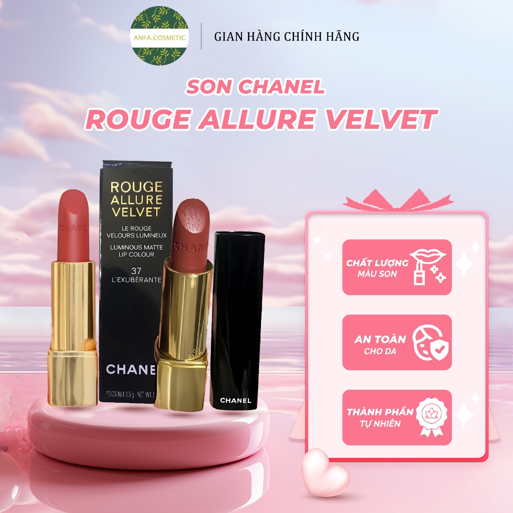 Son Lì Chanel Rouge Allure Velvet Full Màu Chính Hãng - Biểu Tượng Sang Trọng, Chất Son Lì Như Nhung