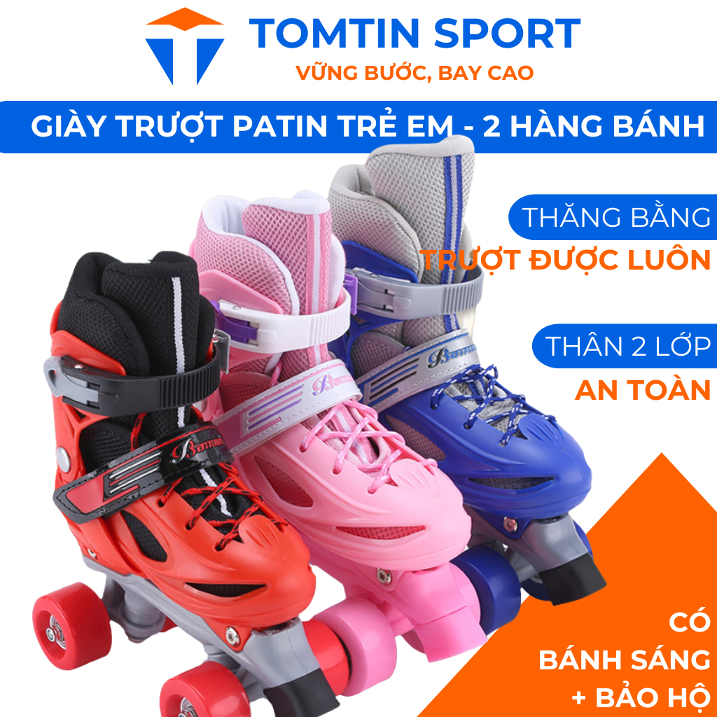  Giày trượt patin trẻ em 2 hàng bánh Banwei cho bé từ 3-14 tuổi - Trượt được ngay - Quà tặng sinh nhật - Tomtin Sport 