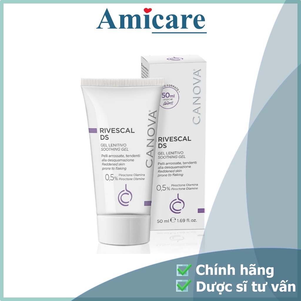 [CHÍNH HÃNG] Canova Gel Làm Dịu Da, Ngăn Ngừa Tiết Bã Nhờn Rivescal DS - Soothing Gel 50ml