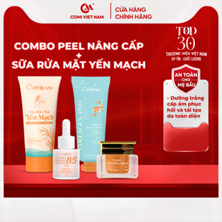 Combo Dưỡng Trắng Và Phục Hồi Sữa Rửa Mặt Yến Mạch, Peel Collagen 4K, Kem Face Bakuchiol(20g), Serum B5 HA(20ml)