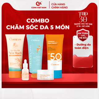 Combo Sửa Rửa Mặt Yến Mạch, Peel Collagen 4K, Serum B5HA, Kem Face, KCN Hồng Sâm