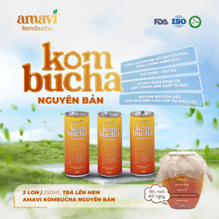 Combo 3 lon Kombucha trà lên men tự nhiên AMAVI KOMBUCHA | 3 lon x 250ml