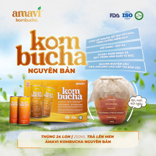 Thùng 24 lon Kombucha trà lên men tự nhiên AMAVI KOMBUCHA | Thùng 24 lon x 250ml