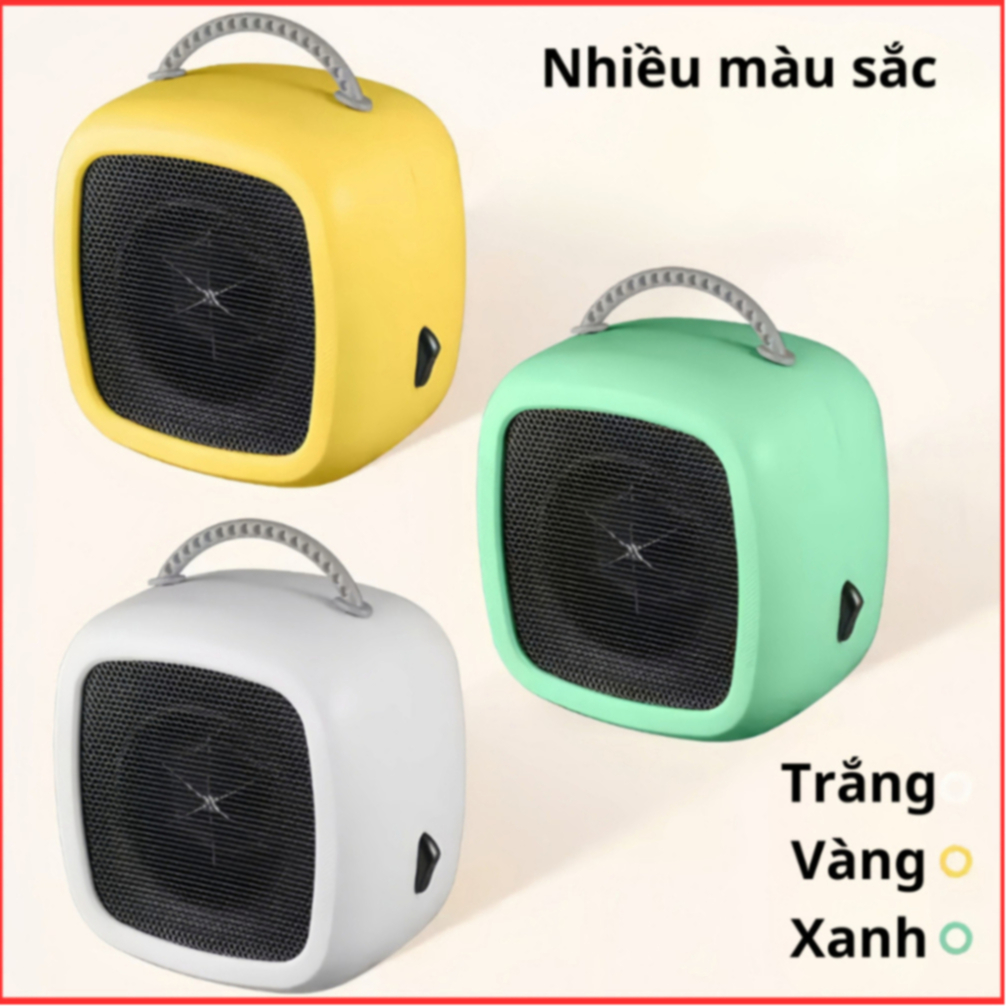 Quạt Sưởi Mini 600W Máy Sởi Gốm Hai Tốc Độ Làm Ấm Nhanh Nhông Ồn Để Bàn