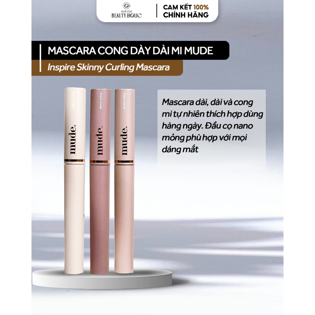 Mascara cong dài dày mi tự nhiên MUDE INSPRIRE SKINNY CURLING MASCARA