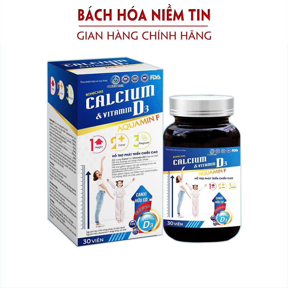 Viên uống  Calcium A  Vitamin D3 Aquamin F 30v hỗ trợ giúp phát triển chiều cao, bổ sung canxi cho phụ nữ