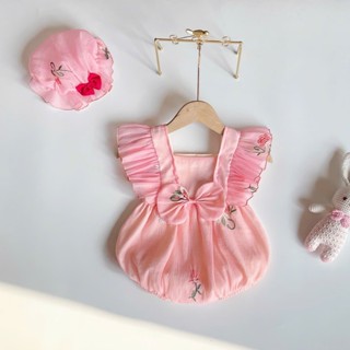 Bodysuit cho bé gái chất liệu cao cấp, Set body bé gái kèm turban thêu hoa nổi bật, làm quà tặng đầy tháng bé siêu xinh