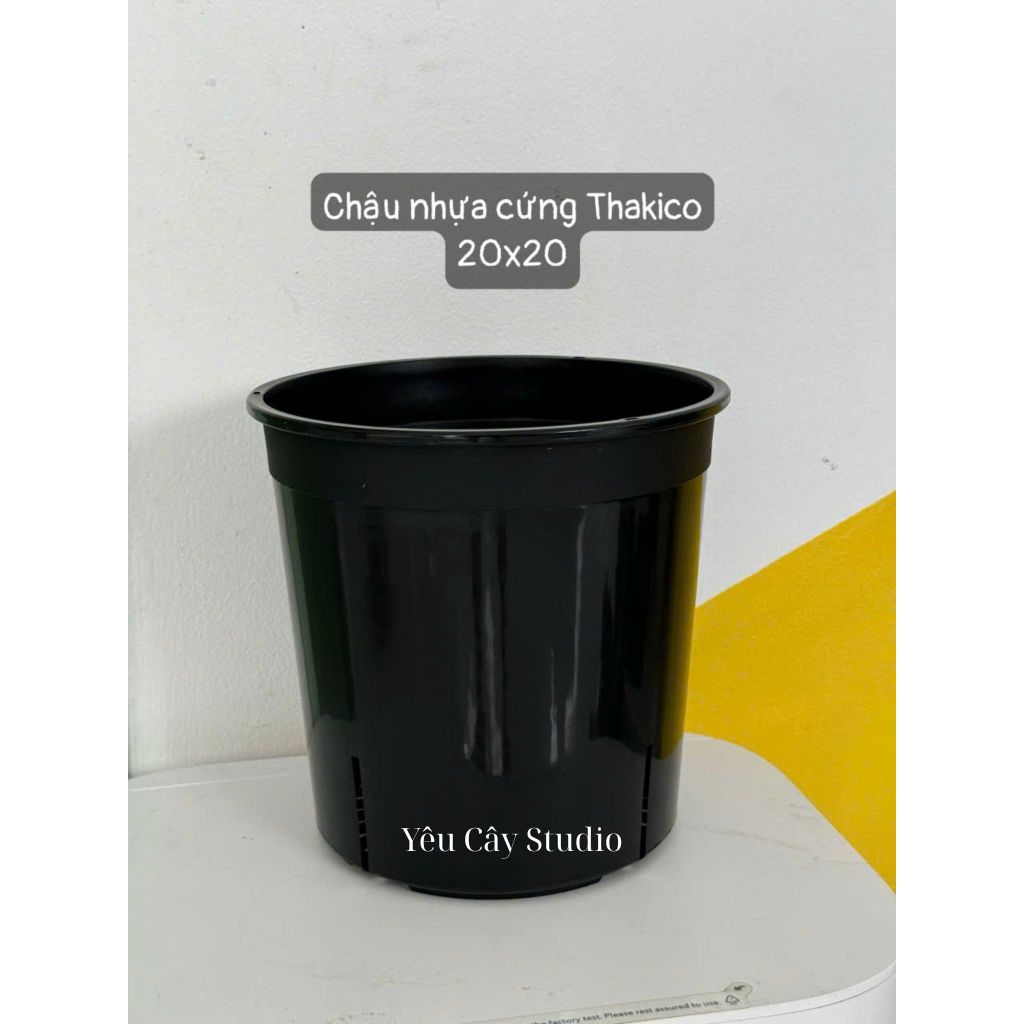 [CHẬU NHỰA ĐEN 20X20cm] Chậu Nhựa ĐEN Cứng Thakico 20x20cm Phù Hợp trồng cây, ươm cây size vừa,..