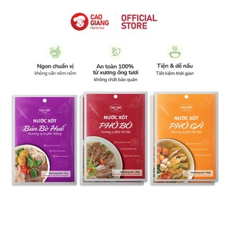 Combo Đặc Biệt 1 Bún Bò Huế + 2 Phở Bò + 2 Phở Gà - Cao Gia Foods - Hương Vị Truyền Thống Việt Nam