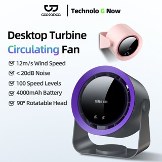 Quạt để bàn USB GOOJODOQ lưu thông pin sạc im lặng có thể điều chỉnh 100 tốc độ