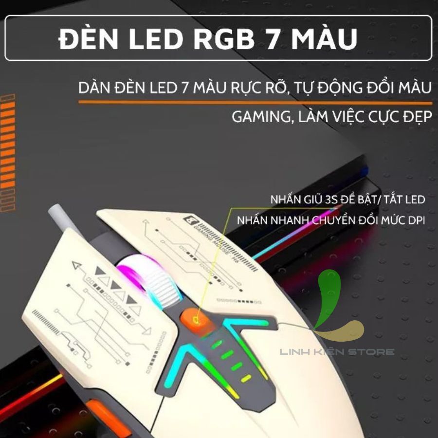 Chuột Gaming Có Dây XUNFOX H6 - Chuột Chơi Game Thiết Kế Công Thái Học, Led RGB Switch Phản Hồi Siêu Nhanh | BigBuy360 - bigbuy360.vn