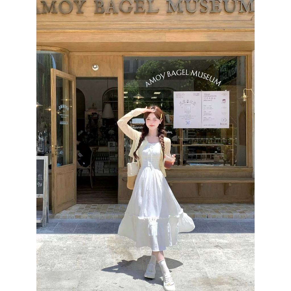 Đầm maxi đi biển nữ, váy 2 dây dáng dài thiết kế eo xếp ly, váy đi biển maxi trẻ trung năng động | BigBuy360 - bigbuy360.vn