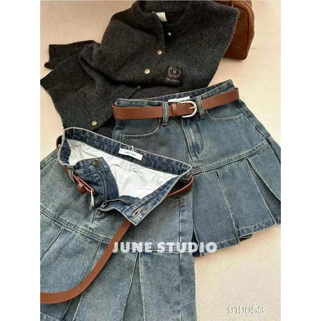 Chân Váy jean N3.11 June gập ly đuôi kèm nịt XONXEN SHOP HUẾ 919053