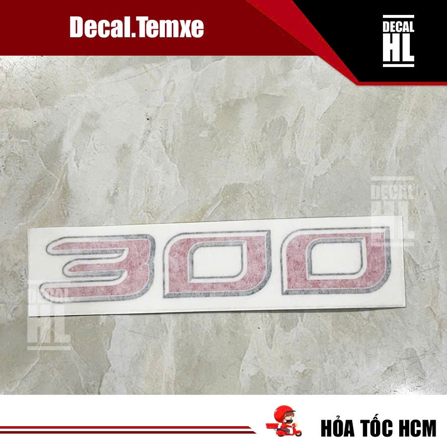 Tem số 300 dán đầu xe Hino. Tem 300 dán đầu xe tải Hino