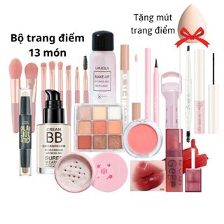 Bộ Trang Điểm 13 Món Kem Nền Phấn Mắt Nhũ Lì Bộ Trang Điểm Makeup Cơ Bản Cho Người Mới Bắt Đầu YUKIBLOOM