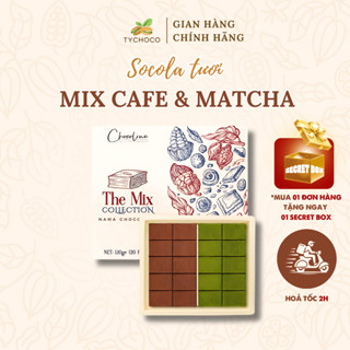 Socola Tươi Nama Nguyên Chất Chocolate Mix Vị Matcha - Cafe - Hộp 20 Viên  - Chocoline(Giao Hỏa Tốc)