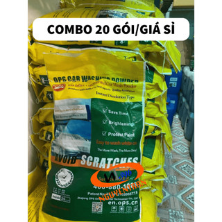 BỘT RỬA XE KHÔNG CHẠM OPS VÀNG (BAO 20 GÓI) 10KG DÙNG CHO CÁC LOẠI XE MÁY, Ô TÔ, GARAGE