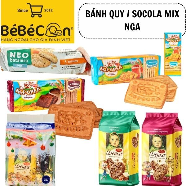 COMBO Bánh quy, kẹo socola Nga Pycckhe Mix vị_Kopobka