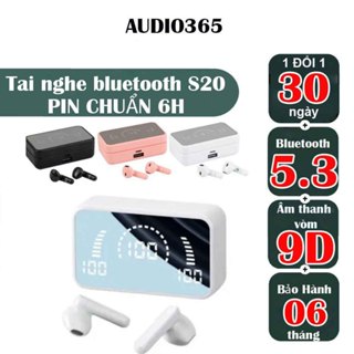  Tai nghe không dây S20  phiên bản trắng cá tính cảm ứng hỗ trợ mic đàm thoại chống nước IPX5 - AUDIO365 
